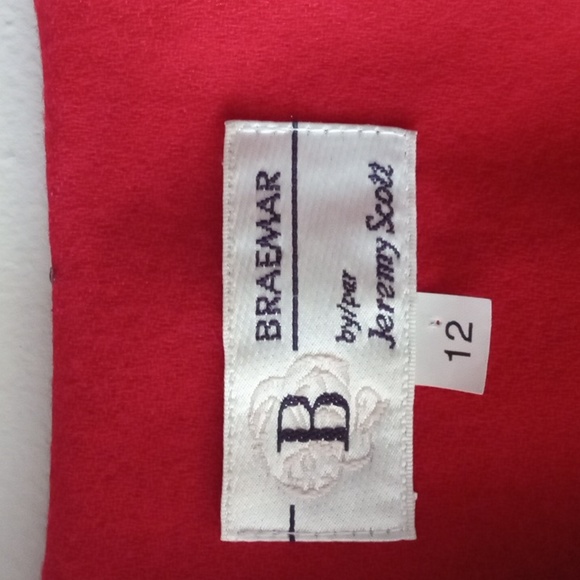 ♥️Jeremy Scott Braemar | Vintage 80s 90s Women's Red Wool Blazer | Size 12 - Picture 7 of 11